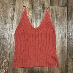 Roxy Moon Bird Knitted Tank Top Marsala Auborne Rust Orange Soft Stretch L